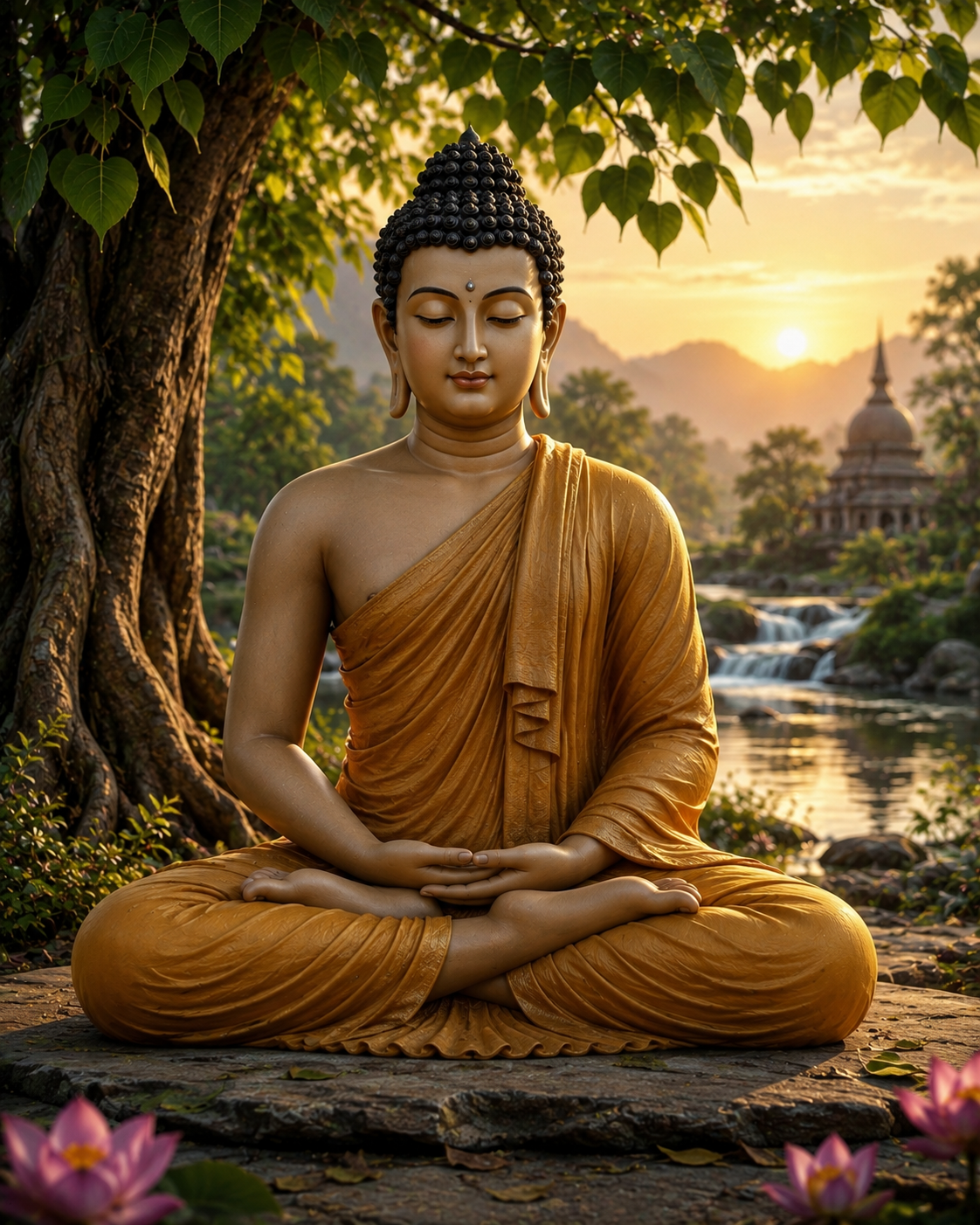 The Buddha seated in meditation